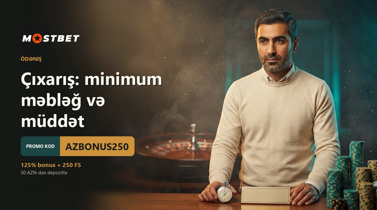 Çıxarış: minimum məbləğ və müddət — Mostbet AZ